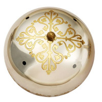 Brass diskos cover in silver-plated brass with fragmentary gilding