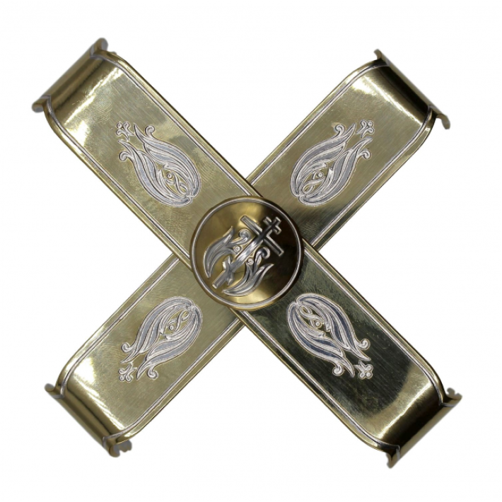 Brass asterisk with fragmentary gilding