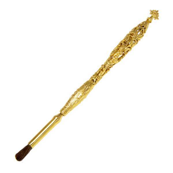 Anointing brush of brass in gilding