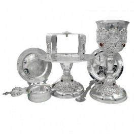 Eucharistic set in silver with a 0.25 litre chalice