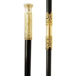 Staff made of silver-plated and gilded on a wooden base Staff made of silver-plated and gilded on a wooden base