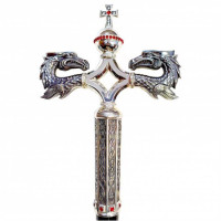 Brass staff for a pries in silver plating with oxidizing Brass staff for a pries in silver plating with oxidizing