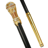 Bishop's wand made of brass in gilding with silver plating