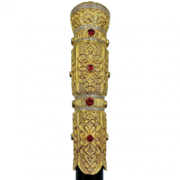 Brass staff for a priest in gilt