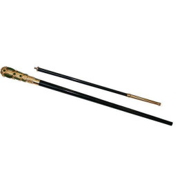 Staff made of gilded brass on a wooden base Staff made of gilded brass on a wooden base