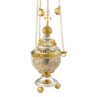 Brass censer with fragmentary gilding Brass censer with fragmentary gilding