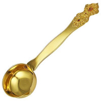 Brass church orthodox pouring ladle in gilding