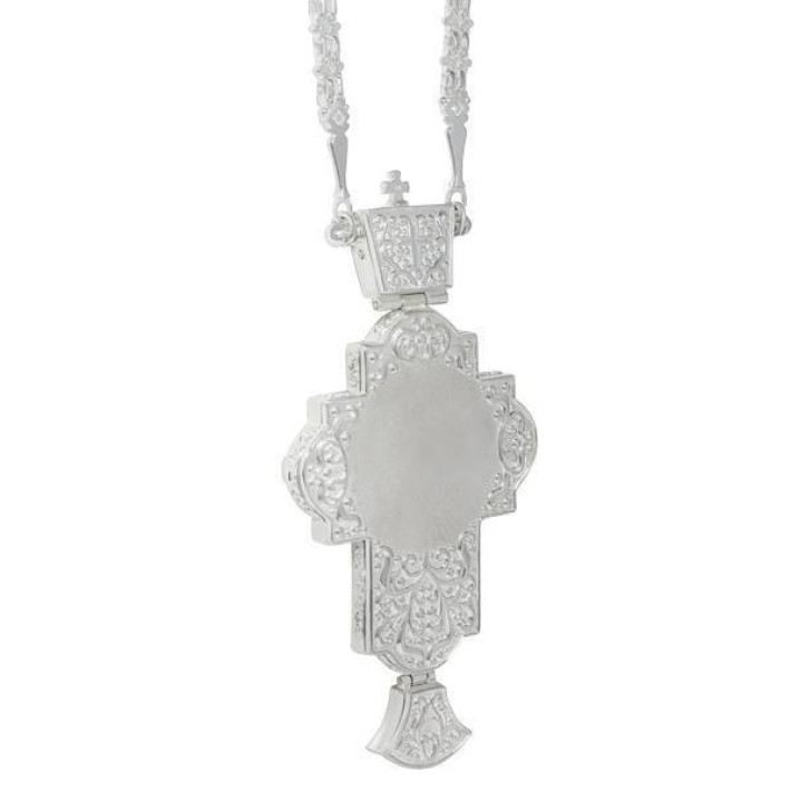 Cross for priest made of brass in gilt with stones and chain