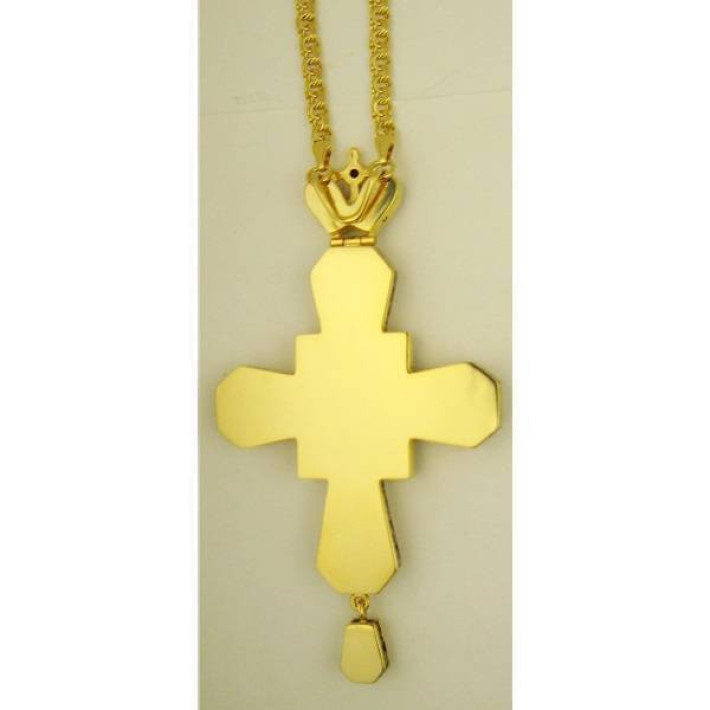 Cross for the priest brass in gilt 