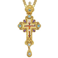 Cross with chain for priest in brass gilded
