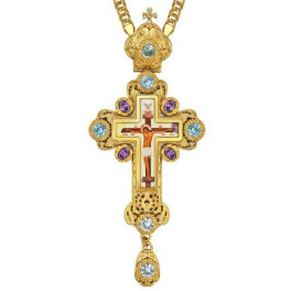 Cross with chain for priest in brass gilded
