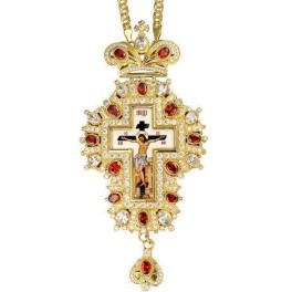 Cross with chain for priest brass gilded