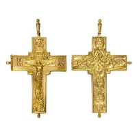 Archpriest's cross relic made of brass in gilding Archpriest's cross relic made of brass in gilding
