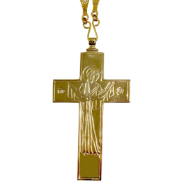 Cross for priest made of brass in gilt with chain
