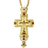 Clergyman's cross in brass in gilt with chain