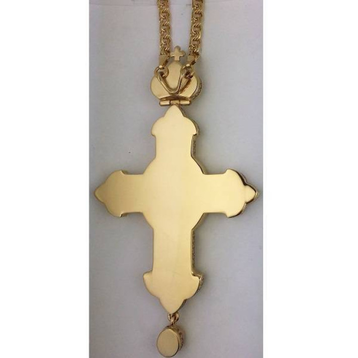 Cross for the priest brass in gilt 