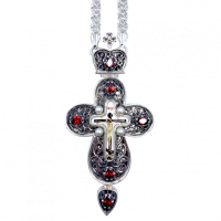 Cross for clergyman made of brass in silver plated with chain Cross for clergyman made of brass in silver plated with chain