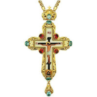 Kříž pro kněze z pozlacené mosazi s řetízkem