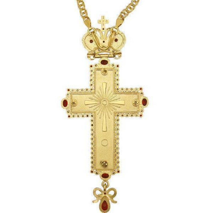 Cross for a priest made of gilded brass with a chain