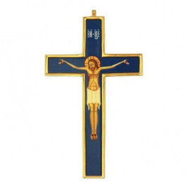 Cross for Priest made of brass in gilt with print