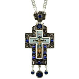 Cross for the priest with chain for priest brass with print 