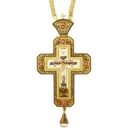 Cross for the priest brass in gilt 