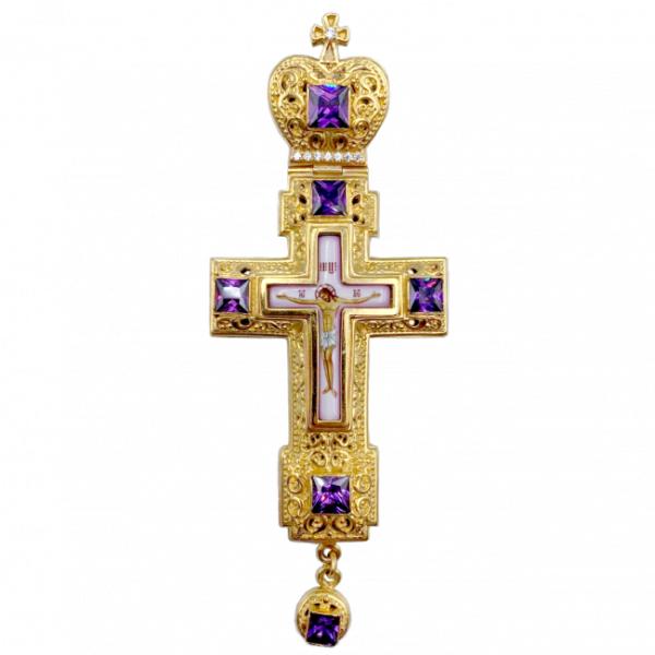 Cross for a clergyman made of gilded brass