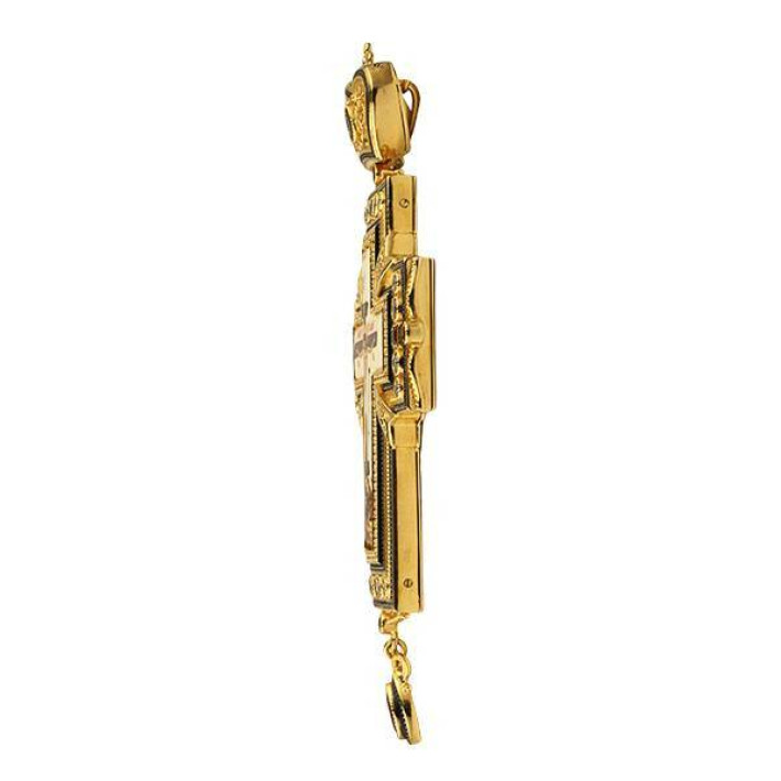 Cross for priest made of brass in gilt with chain