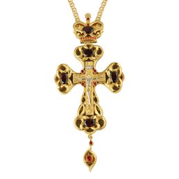 Cross for the priest gold-plated brass with chain 