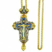 Kříž pro kněze z mosazi ve zlaceném provedení s řetízkem