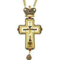 Cross for priest in brass in gilding with chain