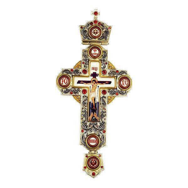 Cross for a priest made of silver-plated brass with gilding