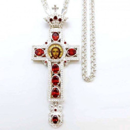 Clergyman's cross in brass in silver plated with chain Clergyman's cross in brass in silver plated with chain