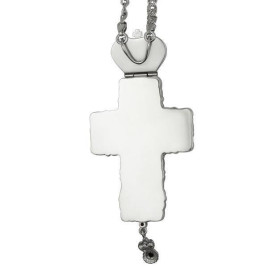 Cross for clergyman brass cross in silver plated with chain