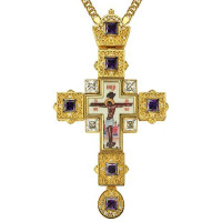Cross pectoral for priest gilded with chain 