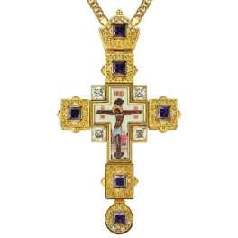 Cross pectoral for priest gilded with chain 