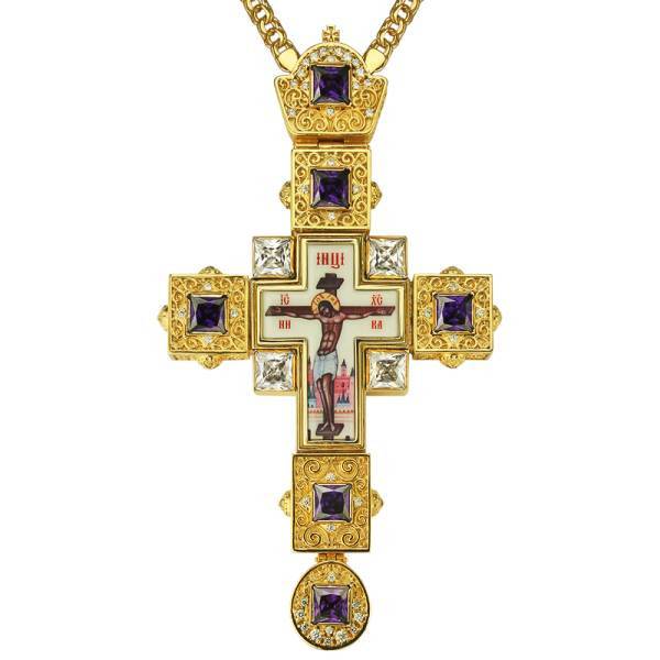 Cross pectoral for priest gilded with chain 