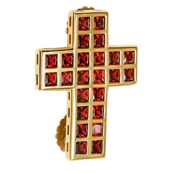 Cross for clobuk made of brass in gilt with decorations