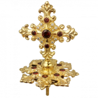 Brass mitre cross in gilding