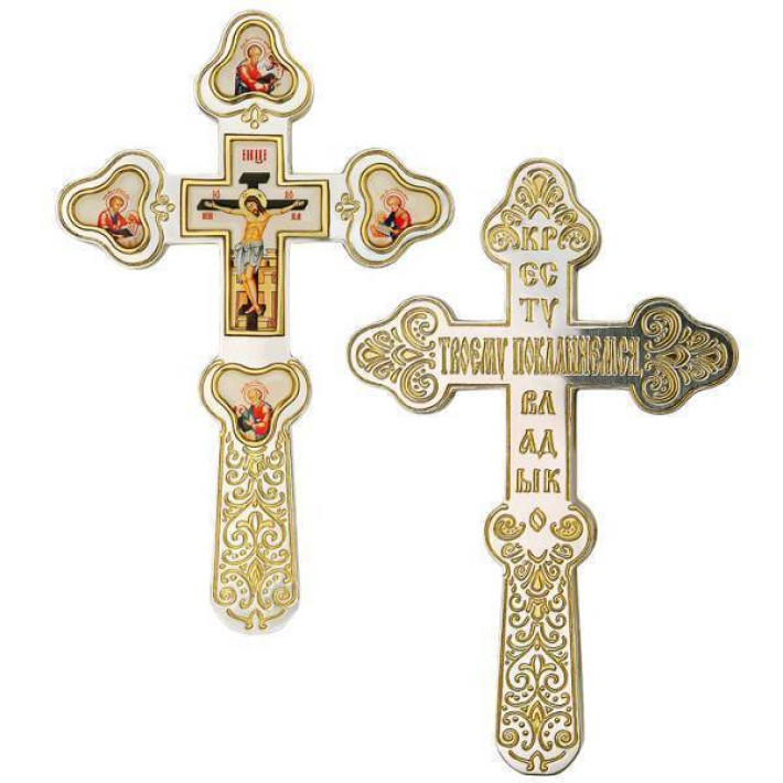 Brass altar cross with fragmentary gilding