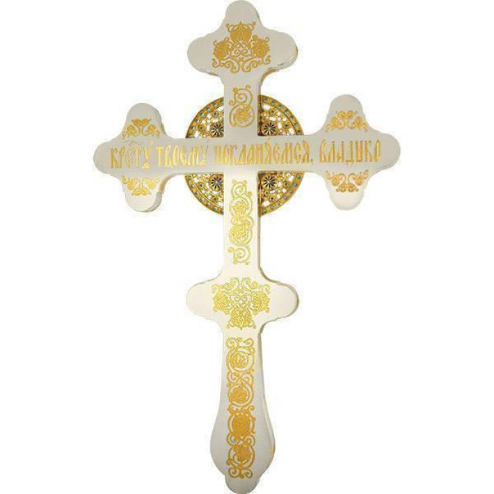 Brass altar cross with fragmentary gilding