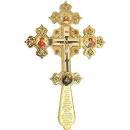 Altar cross gilded brass high-top brass 