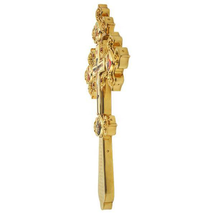 Altar cross gilded brass high-top brass 