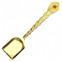Incense spoon made of brass in gilt