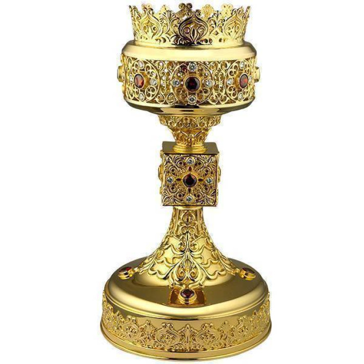 Lampstand made of brass in gilding