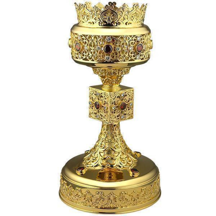 Lampstand made of brass in gilding