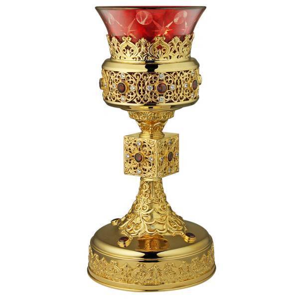 Lampstand made of brass in gilding
