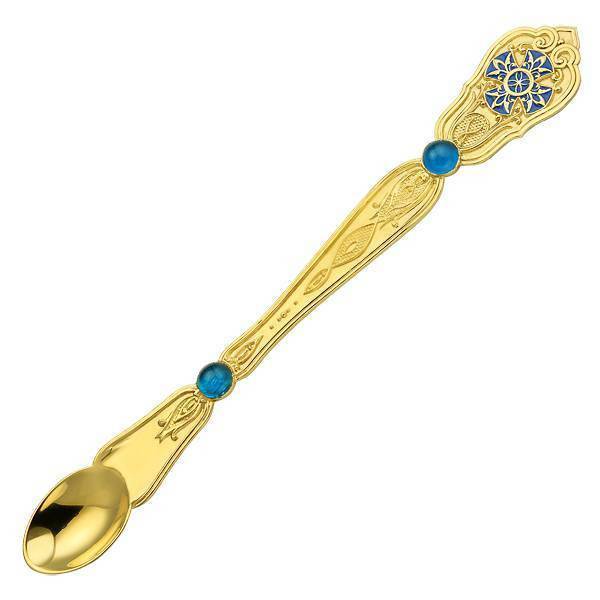Small Eucharistic spoon made of gold-plated brass