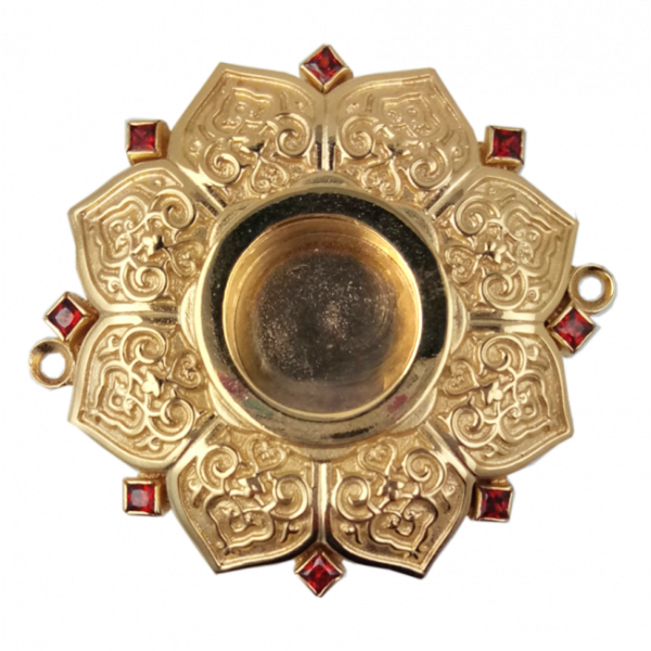 Reliquary made of gilded brass