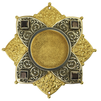 Brass reliquary in gilt with decorations